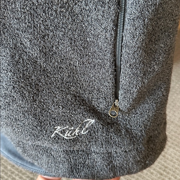 KUHL Women’s XL Charcoal Gray Quarter-Zip Fleece Hoodie - Picture 7 of 13